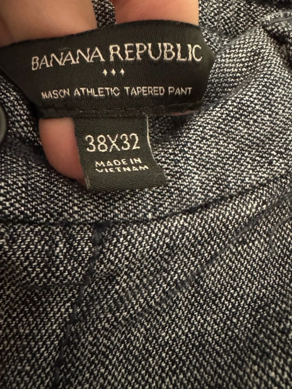 Banana Republic Mason Athletic Tapered Pant — Navy Heather